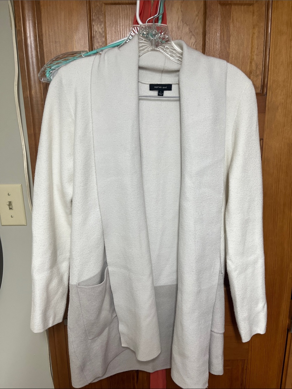 Vero Moda Light Cream Open-Front Shawl Collar Cardigan Blazer